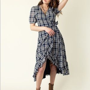 PIPPA DRESS IN NAVY PLAID